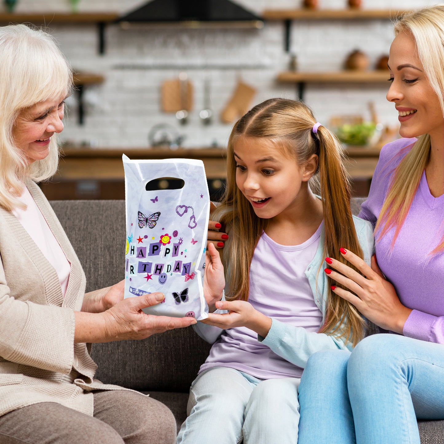 BHronony Pop Music Birthday Bags - 50pcs Popular Music Party Favor Goodie Bag, Musical Lover Themed Happy Birthday Gift Bags for Sing Kids Girls Teens Bday Bachelorette Holiday Decorations Supplies